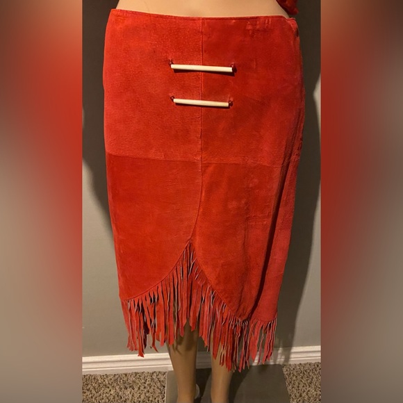TILLMAN leather jacket and skirt beautiful rich red amazing color must see! - Picture 2 of 7